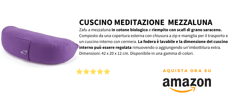 cuscino a mezza luna per meditazione
