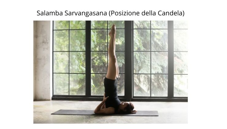 Benefici dello yoga per le articolazioni Salamba Sarvangasana Posizione della Candela