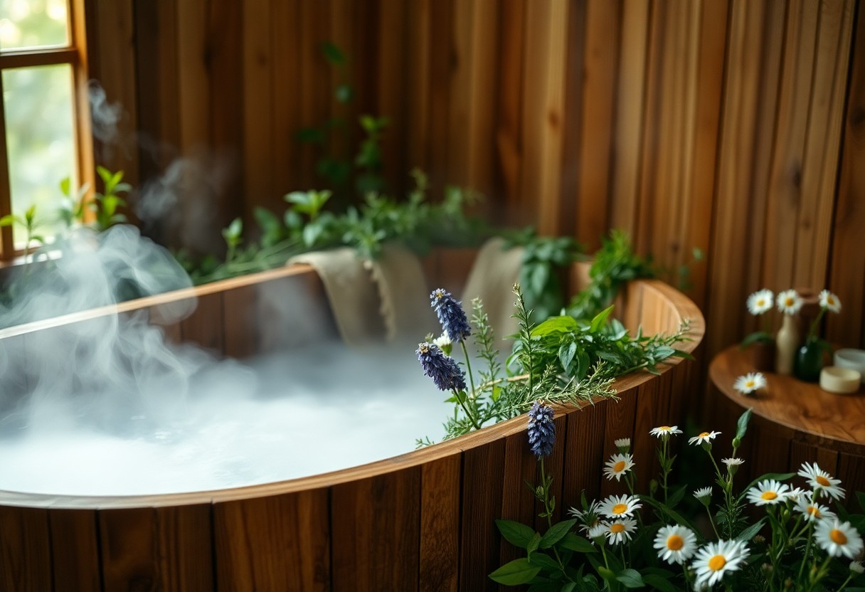bagni caldi con erbe medicinali