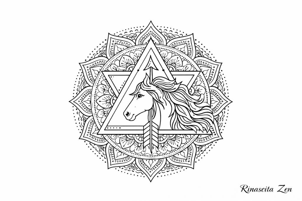 mandala cavallo da colorare