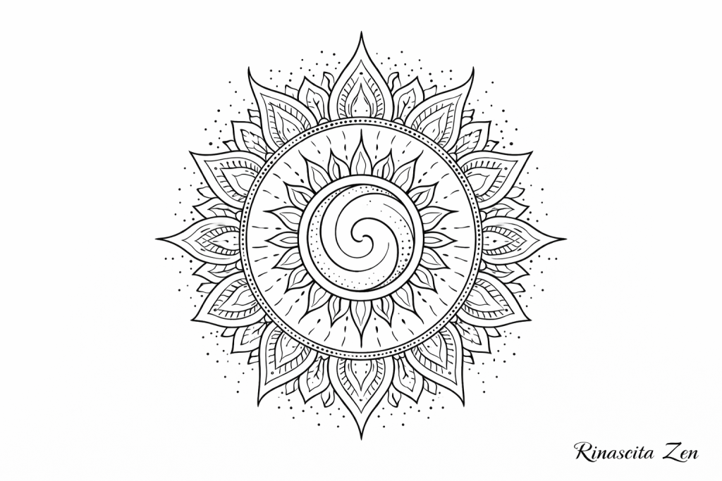 mandala sole da colorare anno 1